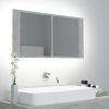 LED Bathroom Mirror Cabinet Concrete Gray 35.4"x4.7"x17.7"