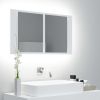 LED Bathroom Mirror Cabinet White 31.5"x4.7"x17.7"