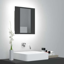 LED Bathroom Mirror Cabinet Gray 15.7"x4.7"x17.7"