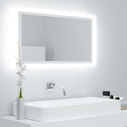 LED Bathroom Mirror White 31.5"x3.3"x14.6" Chipboard