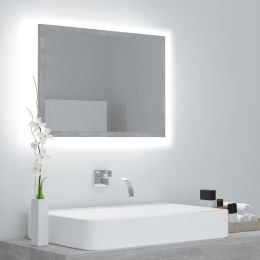 LED Bathroom Mirror Concrete Gray 23.6"x3.3"x14.6" Chipboard