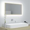 LED Bathroom Mirror Sonoma Oak 31.5"x3.3"x14.6" Chipboard