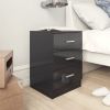 Bedside Cabinets 2 pcs High Gloss Black 15"x13.8"x22" Chipboard