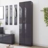 Hallway Wardrobe High Gloss Gray 21.7"x9.8"x74.4" Chipboard