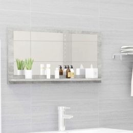 Bathroom Mirror Concrete Gray 31.5"x4.1"x14.6" Chipboard