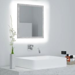 LED Bathroom Mirror Concrete Gray 15.7"x3.3"x14.6" Chipboard