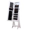 Fashion Simple Jewelry Storage Mirror Cabinet ,Jewelry cabinet box Armiore LED light For Earring ,bracelet, Necklace, Living Room Or Bedroom, White