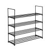 4 Tiers Shoe Rack Shoe Tower Shelf Storage Organizer For Bedroom, Entryway, Hallway, and Closet Black Color--YS