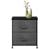 2 Drawers -Night Stand, End Table Storage Tower - Sturdy Steel Frame, Wood Top, Easy Pull Fabric Bins - Organizer Unit For Bedroom, Hallway, Entryway,