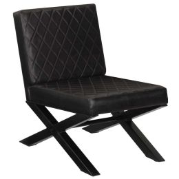 Sofa Chair Black Real Leather