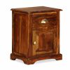 Bedside Cabinet 15.8"x11.8"x19.7" Solid Sheesham Wood