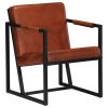 Armchair Brown Real Leather