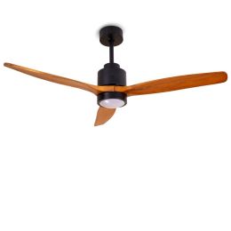 Quiet 52' Wood Ceiling Fans with Lights and Remote Moisture-proof Outdoor Ceiling Fan for Patios, 6 Speeds Ceiling Fan for Living Bedroom KiFan with 6