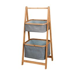 Living Room 2-Tier Storage Rack Bedroom Bamboo Rack