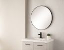 Aluminum Frame Wall-Mounted Round Mirror-Black(Only Support Pickup)