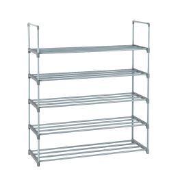 5 Tiers Shoe Rack Shoe Tower Shelf Storage Organizer For Bedroom, Entryway, Hallway, and Closet Gray Color RT