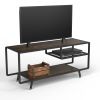 TV Stand for Home Entertainment Center Modern TV Stand Media Console Table with Open Shelving Storage Wood Retro Industrial TV Cabinet for Living Room