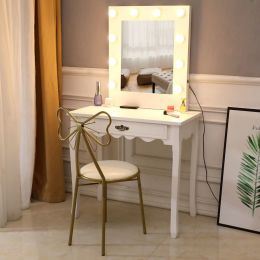 FCH Generous Mirror Single Pumping Foot With Bulb Warmer Dressing Table White--YS