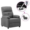 Electric Recliner Chair Light Gray Fabric