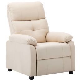 Recliner Chair Cream Fabric