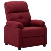 Recliner Chair Wine Red Fabric