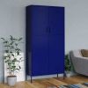 Wardrobe Navy Blue 35.4"x19.7"x70.9" Steel