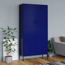 Wardrobe Navy Blue 35.4"x19.7"x70.9" Steel