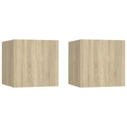 Bedside Cabinets 2 pcs Sonoma Oak 12"x11.8"x11.8" Chipboard