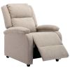 Electric TV Recliner Chair Cream Fabric