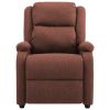 Electric TV Recliner Chair Brown Fabric