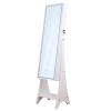 Fashion Simple Jewelry Storage Mirror Cabinet ,Jewelry cabinet box Armiore LED light For Earring ,bracelet, Necklace, Living Room Or Bedroom, White