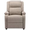 Electric TV Recliner Chair Cream Fabric