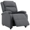 Electric TV Recliner Chair Dark Gray Fabric