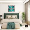 Canvas Wall Art Teal Rose Flower Painting, Canvas Prints Wall Artwork Pictures for Bedroom Bathroom Wall Home Decorations-4 Panels