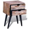 Side Cabinet with 2 Drawers Reclaimed Teak Wood