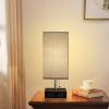 Bedside Lamps for Bedrooms - Table Lamps for Nightstand with USB Ports, Small Night Stand Light Lamp with Grey Fabric Shade for End Table Living Room