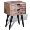 Side Cabinet with 2 Drawers Reclaimed Teak Wood