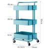 3-Tier Home Kitchen Storage Utility cart with handle For  kitchen, living room and  bedroom XH