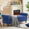 Navy Blue Multifunctional Storage Rectangular Sofa Stool