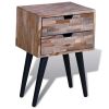 Side Cabinet with 2 Drawers Reclaimed Teak Wood