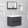 Bathroom Mirror Gray 23.6"x4.1"x14.6" Chipboard