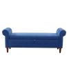 Navy Blue Multifunctional Storage Rectangular Sofa Stool