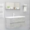 Bathroom Mirror Concrete Gray 35.4"x4.1"x14.6" Chipboard