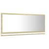 Bathroom Mirror White and Sonoma Oak 35.4"x4.1"x14.6" Chipboard