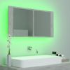 LED Bathroom Mirror Cabinet Concrete Gray 35.4"x4.7"x17.7"