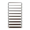 10 Tiers Shoe Rack with Dustproof Cover Closet Shoe Storage Cabinet Organizer Dark Brown RT