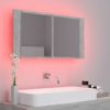 LED Bathroom Mirror Cabinet Concrete Gray 35.4"x4.7"x17.7"