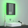 LED Bathroom Mirror Cabinet Gray 15.7"x4.7"x17.7"