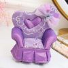 Purple Bowknot Jewelry Storage Box Organizer Single Arm Chair Furniture Shape Mini Jewelry Holder