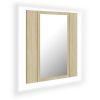 LED Bathroom Mirror Cabinet Sonoma Oak 15.7"x4.7"x17.7"